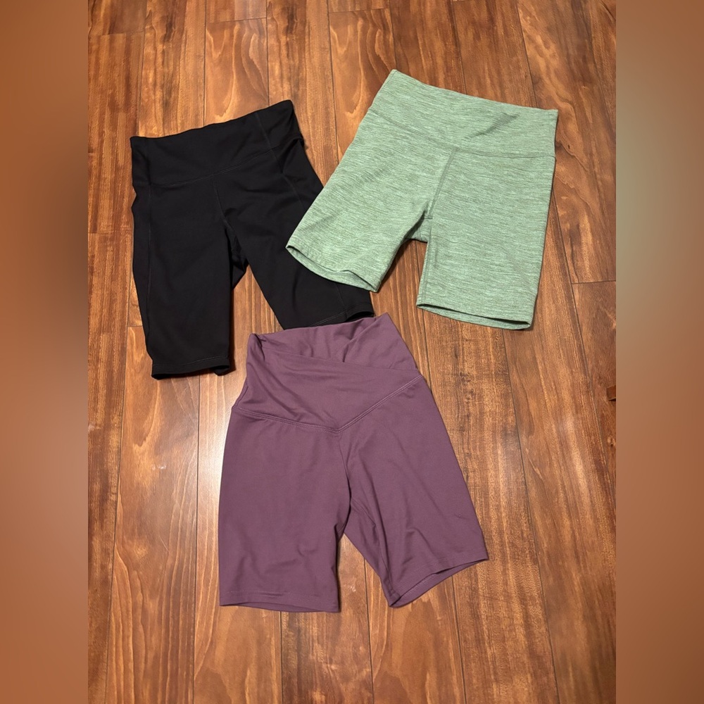 Women's Black, Green, and Purple Shorts Small